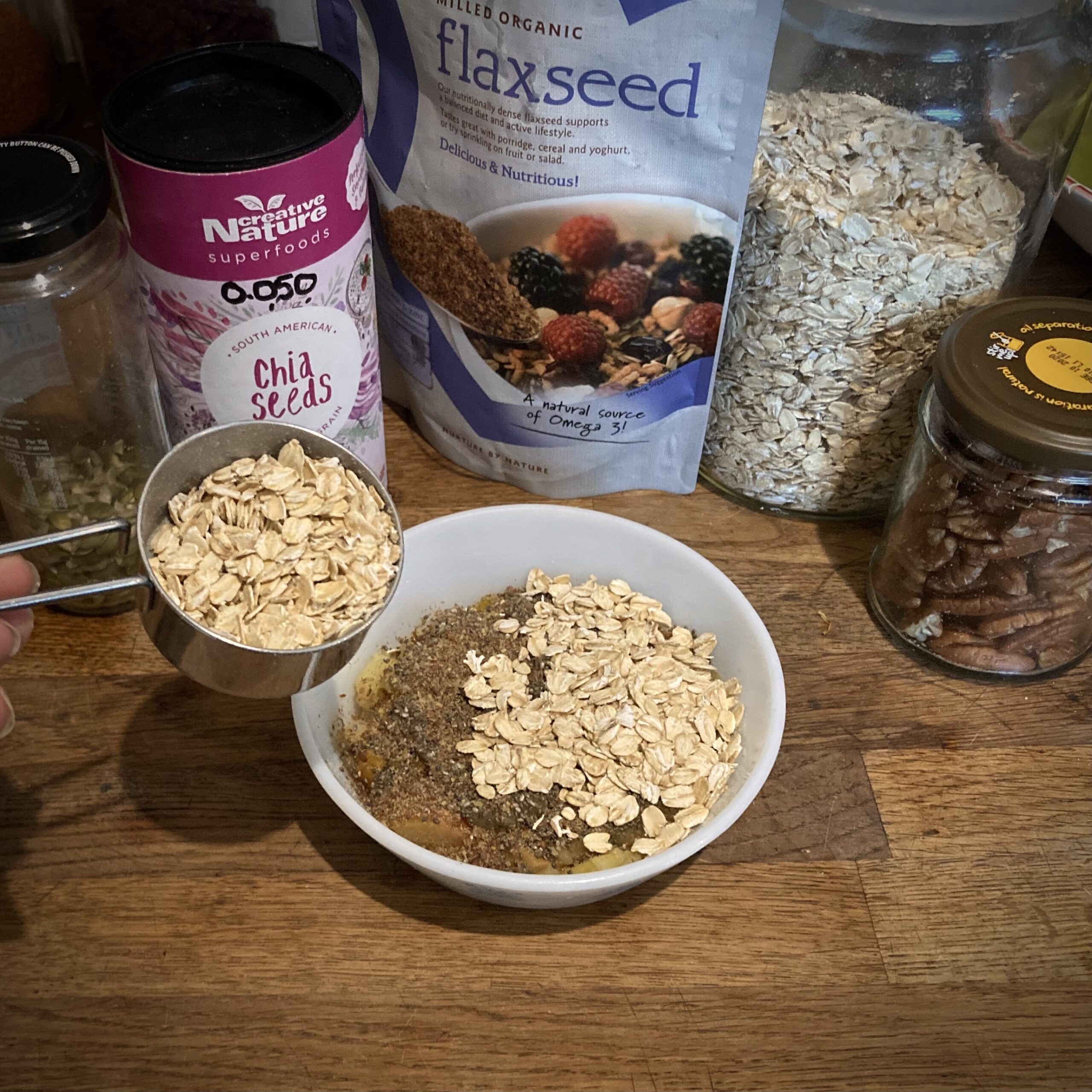 adding oats for crumble topping